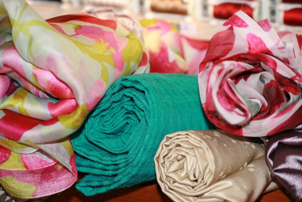 fabric, fabrics, green, red, colors, soft, creative